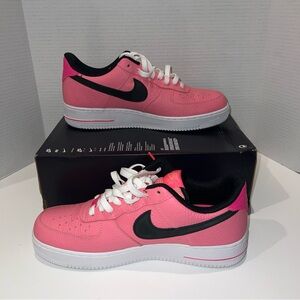 Vibrant Pink and Black Athletic Shoes